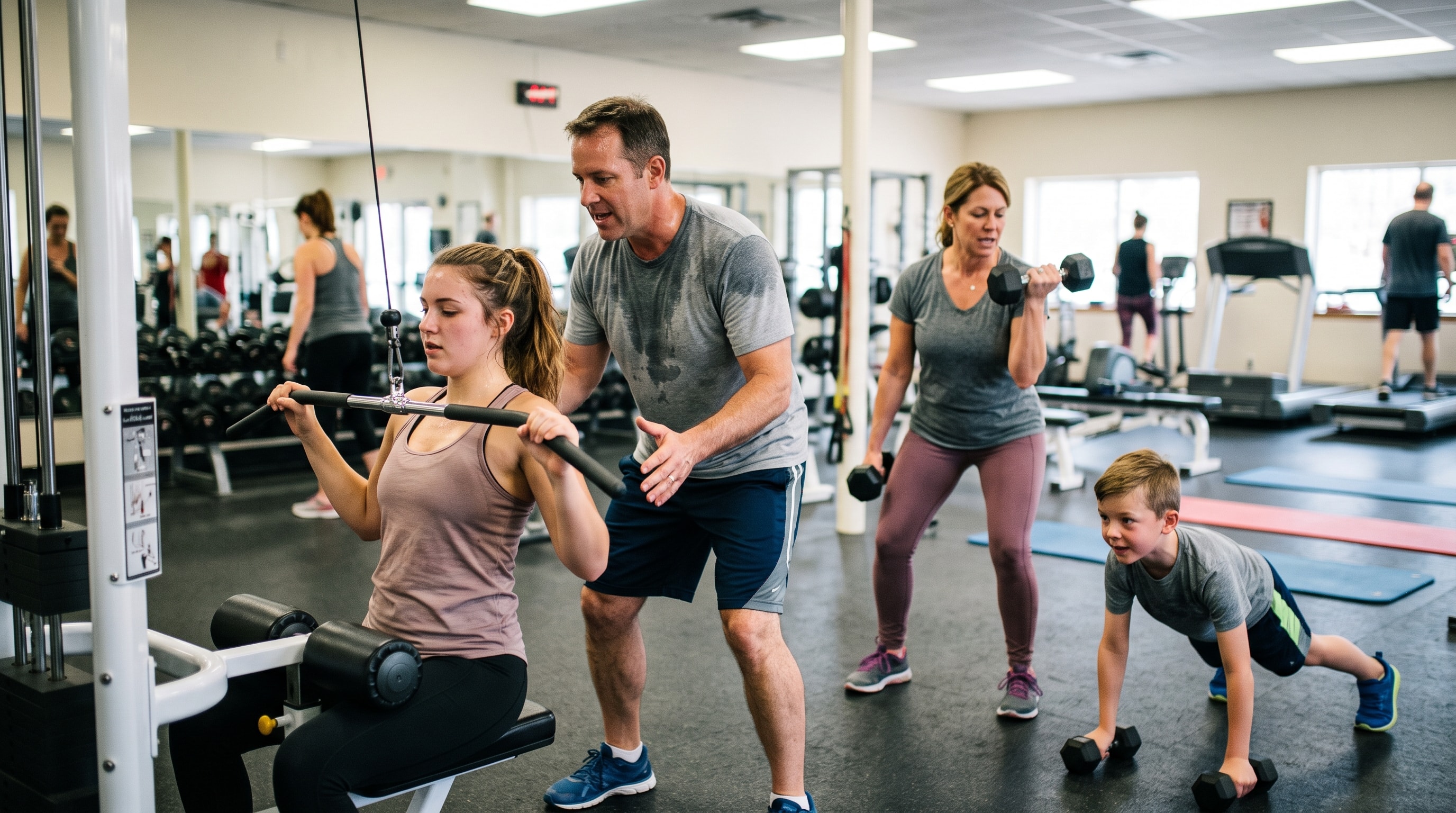 Parent and child fitness training session